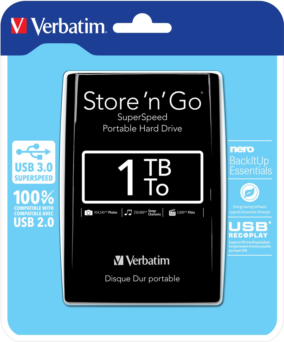 Verbatim Store n Go 1TB 2.5 Externe Harde Schijf