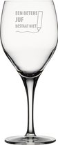 Gegraveerde witte wijnglas 34cl een betere juf bestaat niet