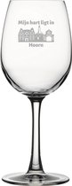 Gegraveerde witte wijnglas 36cl Hoorn