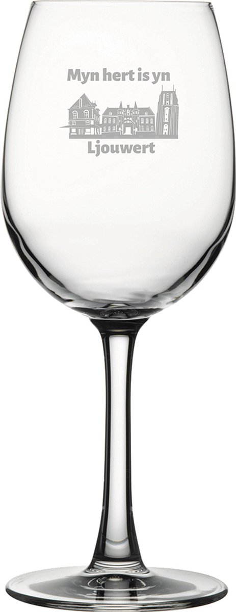 Gegraveerde witte wijnglas 36cl Ljouwert