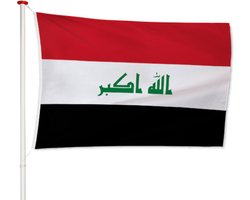 Iraakse Vlag Irak 150x225cm - Kwaliteitsvlag - Geschikt voor buiten
