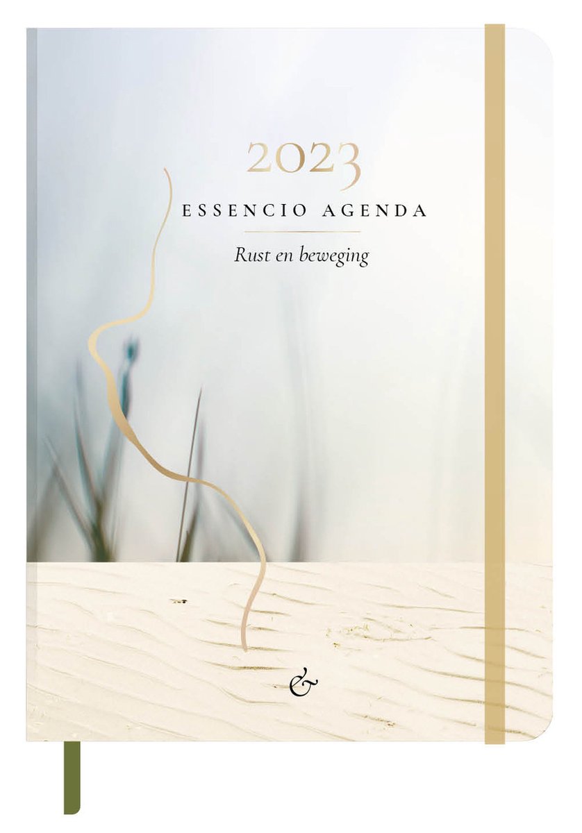 Essencio Agenda 2023 groot (A5) - Quotes - Reflectievragen - Rustig ontwerp - Natuurfoto's - Leeslint - Opbergvak