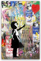 Banksy Schilderij - Balloon Art - 140x210 - Plexiglas