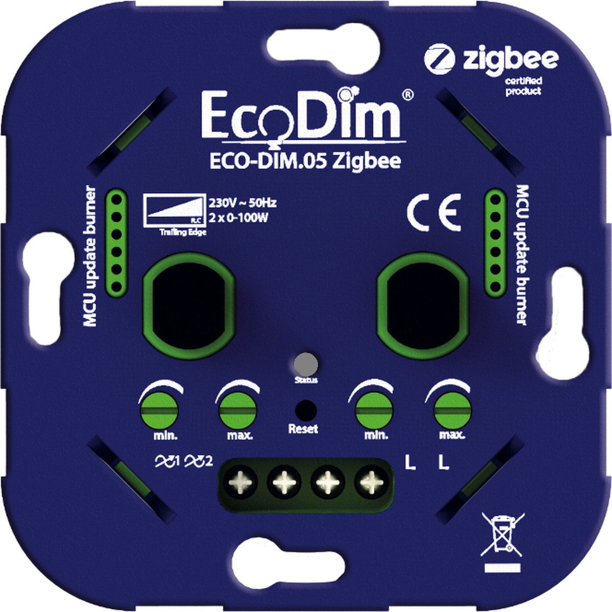 Zigbee Smart LED DUO Dimmer Inbouw 2x 0-100 Watt 220-240V - Fase afsnijding  | bol.com