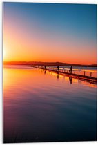WallClassics - Acrylglas - Zonsondergang met Bruggetje - 50x75 cm Foto op Acrylglas (Wanddecoratie op Acrylaat)