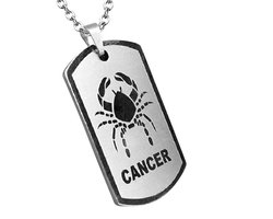 Montebello Ketting Kreeft - 316L Staal - Horoscoop - 25x42mm - 60cm