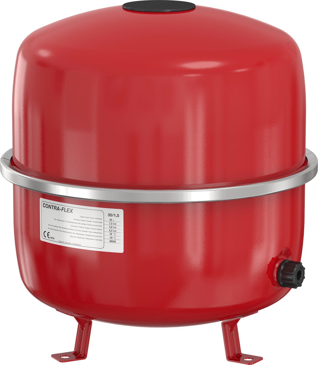 Flamco Contraflex 26153 Expansievat, 12 liter/1,5 [3], wit, voor gesloten circulatie- en verwarmingsairconditioning en koelsystemen