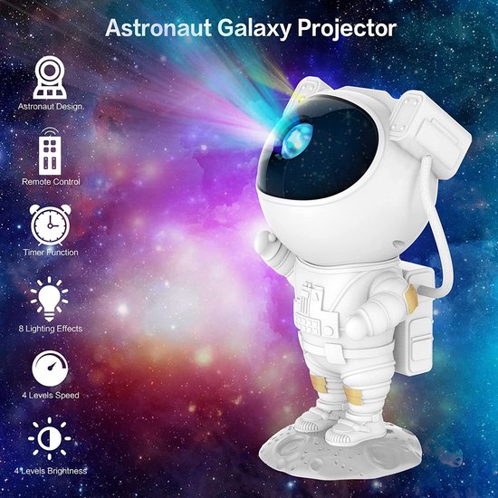 Astronaute Projecteur Galaxy Night Light - Veilleuse Étoilée