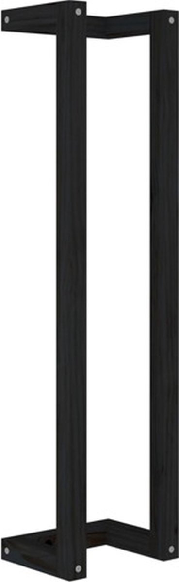 vidaXL Handdoekenrek 23x18x90 cm massief grenenhout zwart
