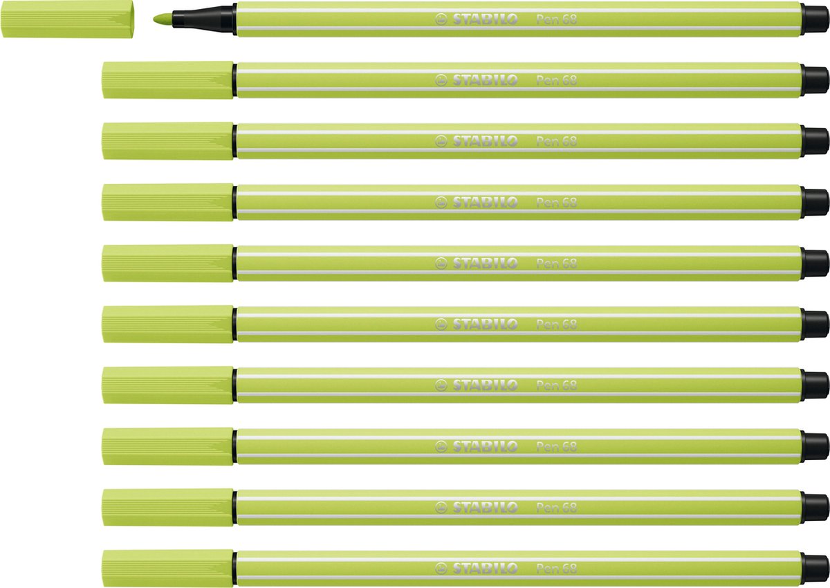 STABILO pen 68 - Premium Viltstift - Vleugje Limoen - Doos 10 stuks