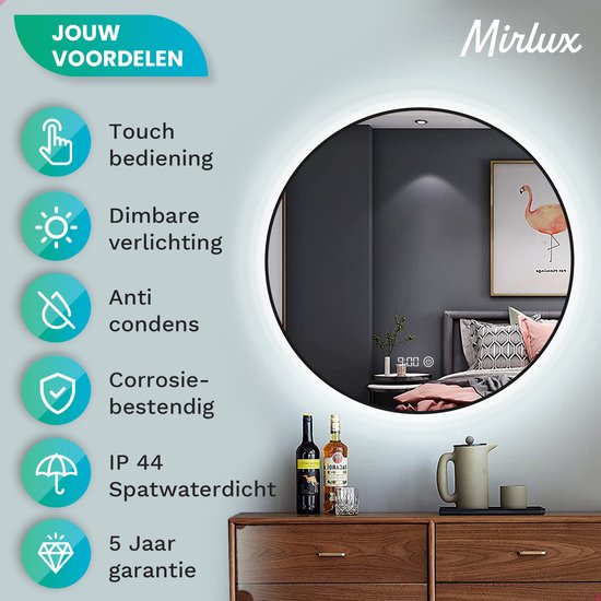Douchespiegel anti-condens met zuignap, scheerspiegel douche, badkamer