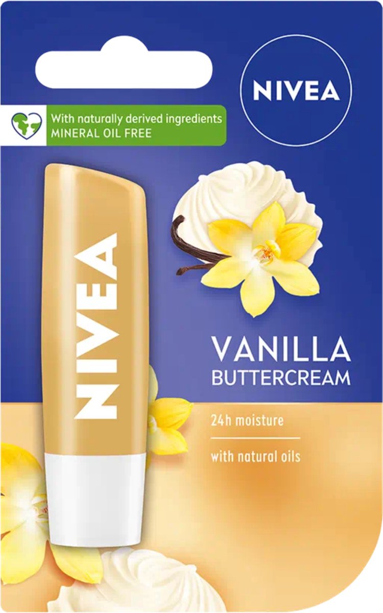 Nivea - Labello Vanilla & Buttercream Lippenbalsem - 5.5 ml - Lipbalsem - Lipbalm - Lipverzorging