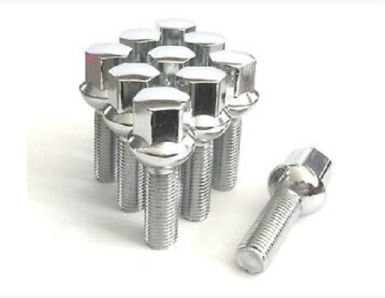 Wielbouten chroom M14x1.5 kop 17mm draadlengte 26mm Set a 16 stuks