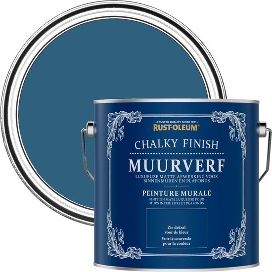 Rust-Oleum Blauw Chalky Finish Muurverf - Kobalt 2,5L
