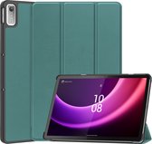 Case2go - Tablet hoes geschikt voor Lenovo Tab P11 - 2de Generatie (2022) - 11.5 inch - Book Case met Auto/Wake Functie - Donker Groen