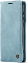 Casemania Hoesje Geschikt voor Oppo A17 Aqua Blue - Portemonnee Book Case
