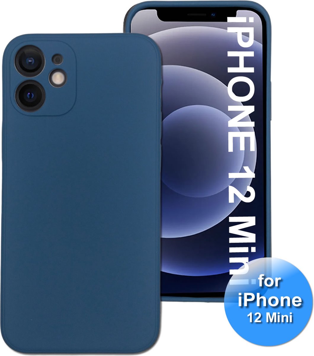 iPhone 12 Mini Hoesje - Siliconen - iPhone 12 Mini Telefoonhoesjes - Donker Blauw