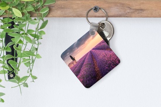 Porte-clés - Cadeaux - Lavande - Fleurs - Violet - Champ - Plastique