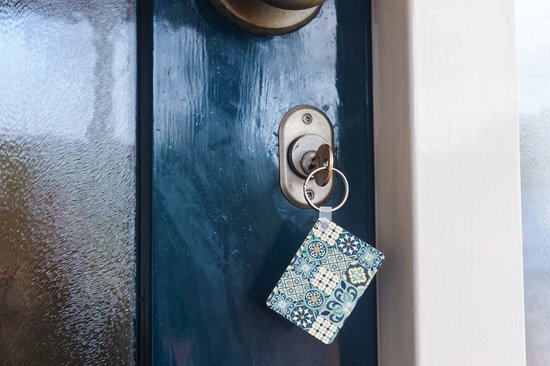 Porte-clés - Fleurs - Blauw - Design - Carrelage - Cadeaux - Plastique