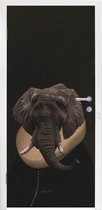 Deursticker Olifant - Kunst - Dieren - 85x215 cm - Deurposter