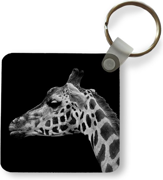 Sleutelhanger - Uitdeelcadeautjes - Dieren - Giraffe - Zwart - Wit - Plastic