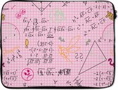 Laptophoes 15.6 inch - Wiskunde - Doodle - Geometrie - Regenboog - Patronen - Laptop sleeve - Binnenmaat 39,5x29,5 cm - Zwarte achterkant