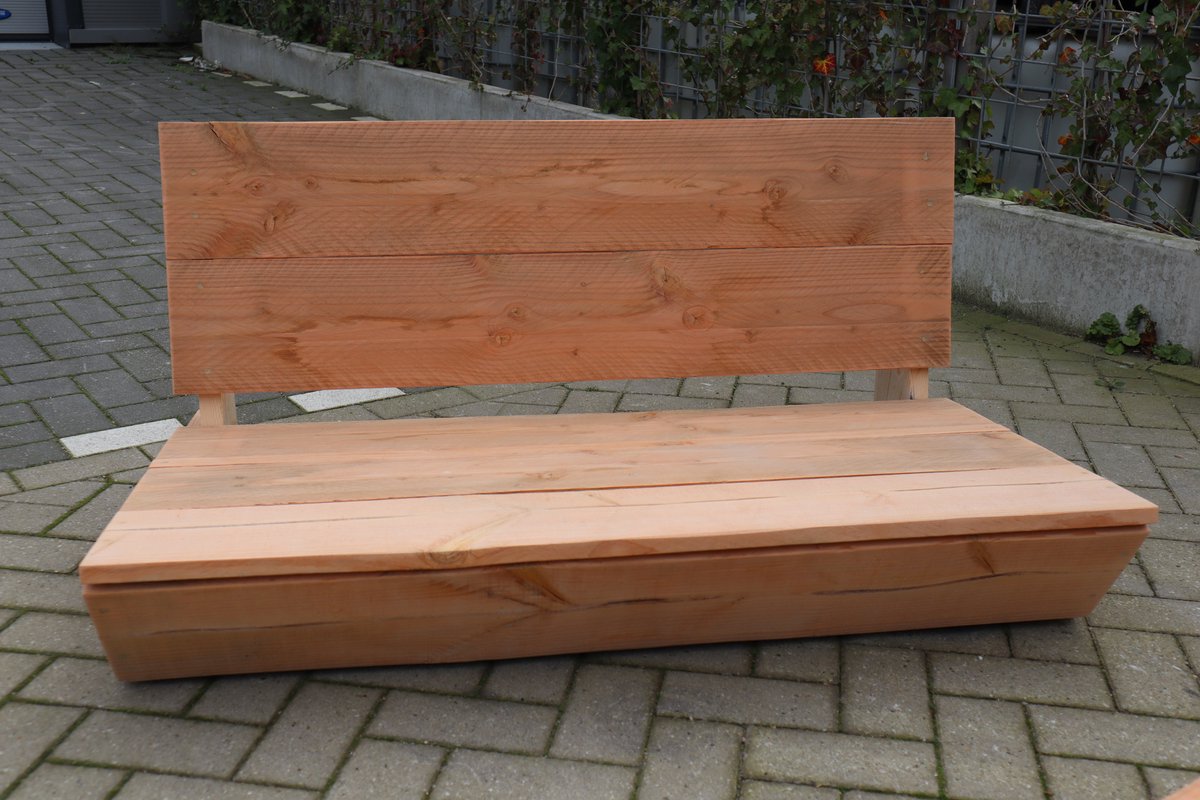 Bankje “Sauna” van Douglas hout 120cm – relax bank – Loungebank – Lage zetel - 2 persoons