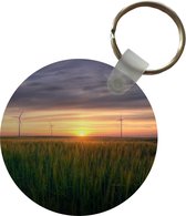 Sleutelhanger - Windmolen - Zon - Gras - Plastic - Rond - Uitdeelcadeautjes
