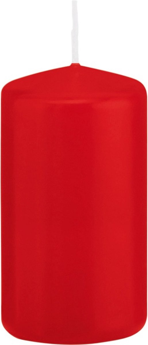 Trend Candles Cilinderkaars/stompkaars - rood - 6 x 12 cm - 40 branduren - met brandvertragende folie