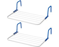 Set van 2x inklapbare wasrekken/droogrekken 3 meter - Camping/camper/reis/thuis/balkon wasrekken/droogrekken