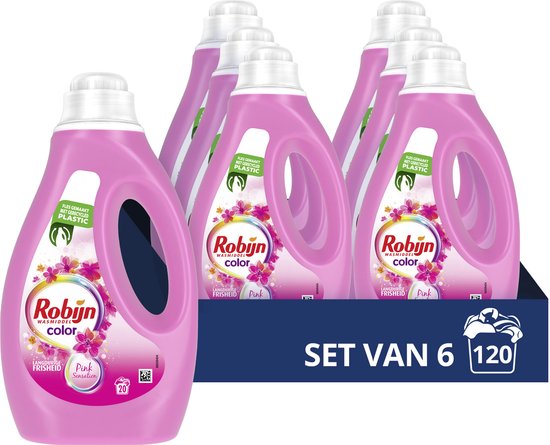 Détergent liquide Robijn Color Pink Sensation - 6 x 20 lavages - Paquet économique