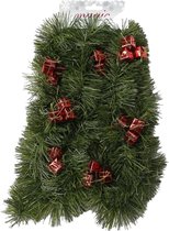 1x Groene kunst kerst guirlande met rode cadeautjes versiering 270 cm - Dennenslingers kerstversieringen/kerstdecoraties