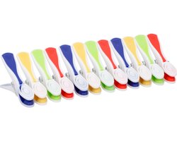 Wasknijpers - 60x stuks - multi-kleur - kunststof - wasspelden