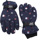 Ski Handschoenen voor Kinderen - Kerst Patroon – Navy