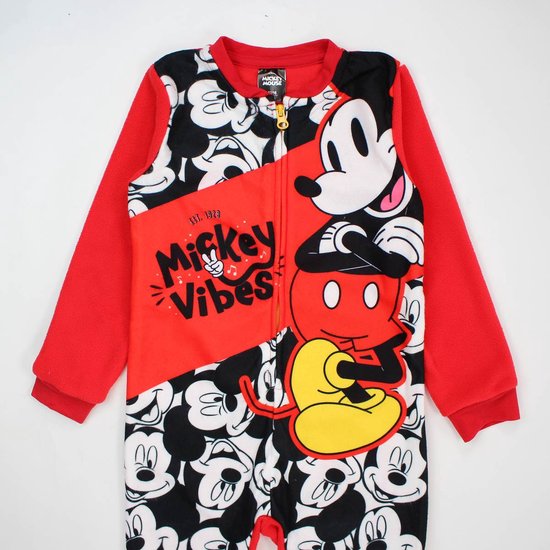 Mickey Mouse onesie maat 92/98 Disney Mickey pyjama huispak rood