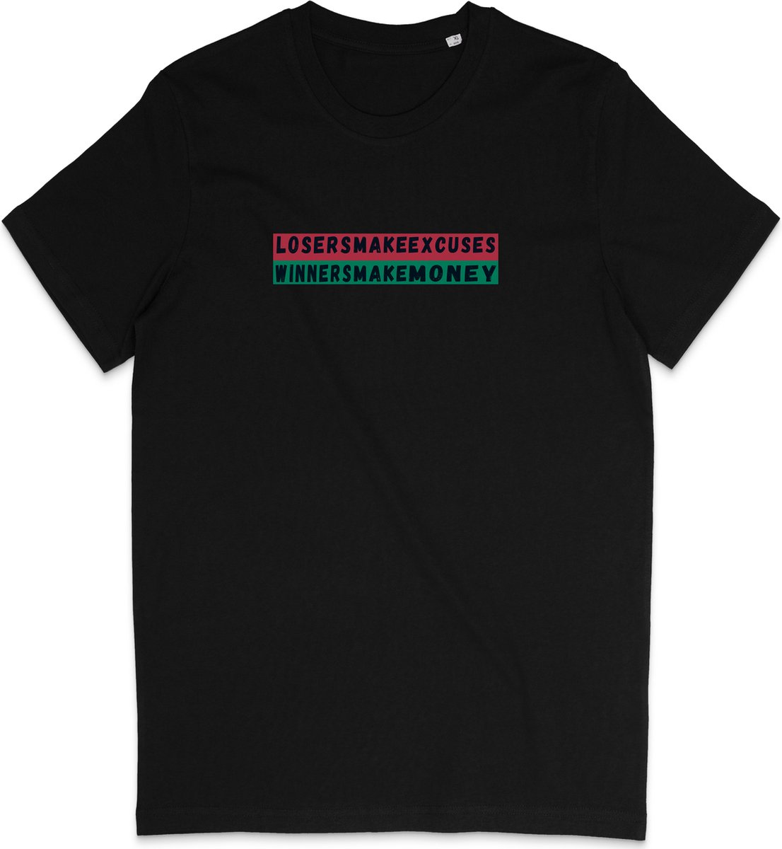 T Shirt Heren - Gezegde Winnaars Maken Geld - Zwart - Maat S