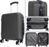 Handbagage koffer - Reiskoffer trolley - Lichtgewicht koffers met slot op wielen - Stevig ABS - 37 Liter - Malaga - Antraciet - Travelsuitcase - S