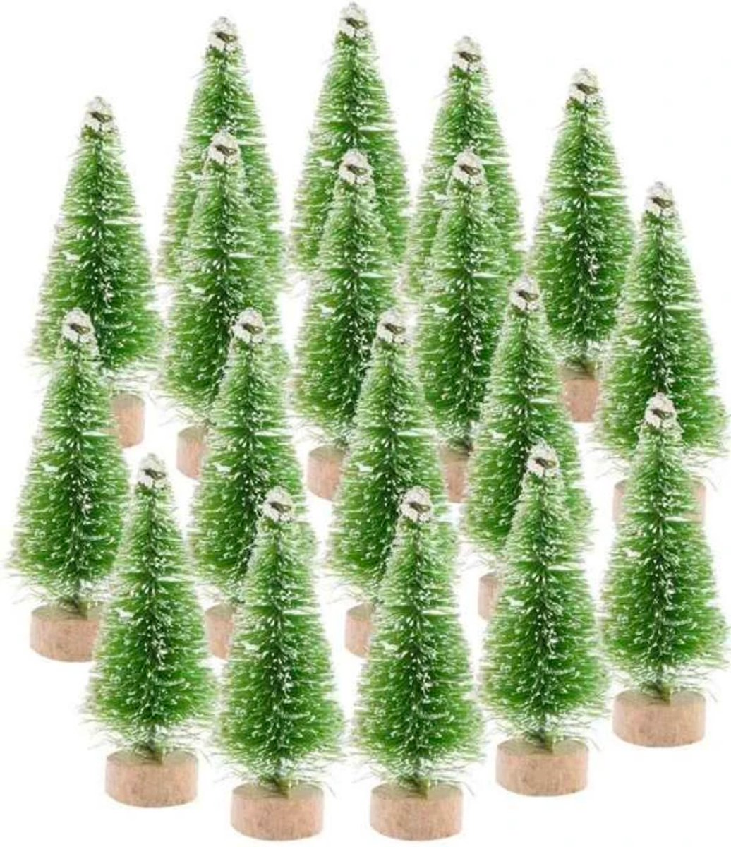 Mini Kerstboom - 12 stuks - Miniatuur Kerstboompjes - Kerstversiering - Kerstdecoratie Voor Binnen - Kerstcadeau - Kleine Kerstbomen