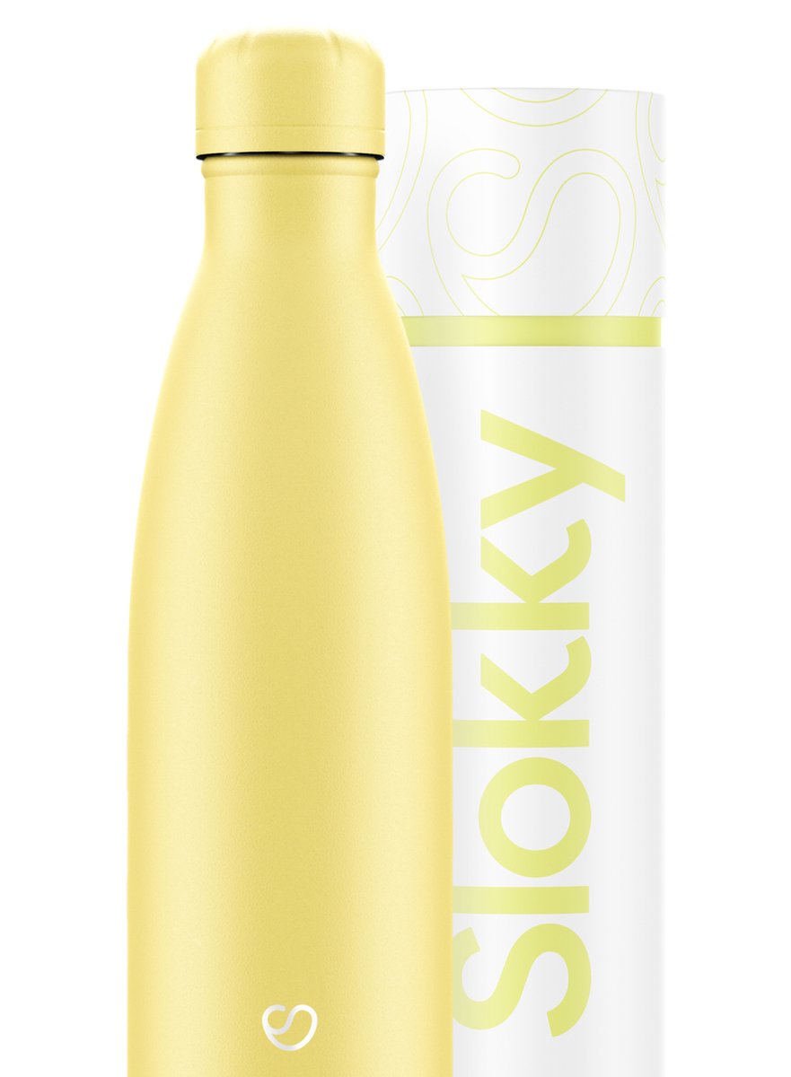 Slokky - Pastel Yellow Thermosfles & Dop - 500ml