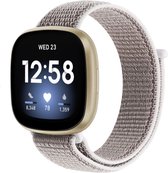 Compatible Fitbit Versa 3/4 & Sense 1/2 - Bracelet boucle Sport - Wit / gris - By Qubix Smartwatch straps strap Bracelet Wristband Strap Band Watchband