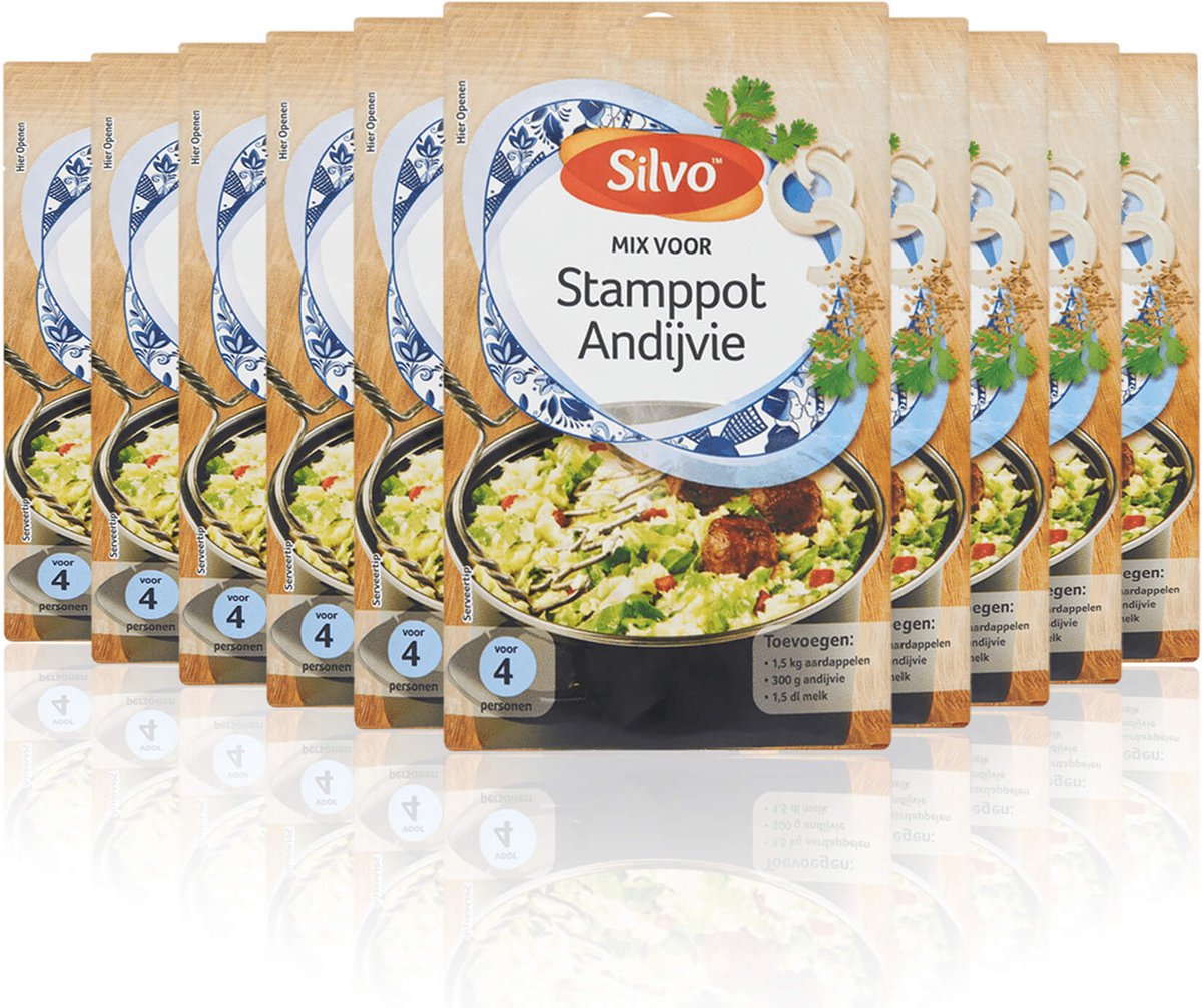 Goedkoopste Silvo® | 10 x Mix Stamppot Andijvie 25 g | voordeelverpakking kruidenmix