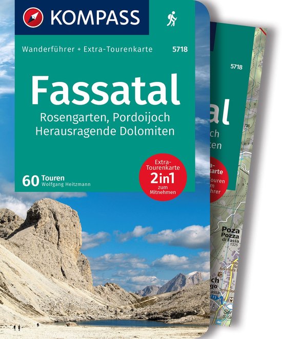 KOMPASS Wanderführer 5718 Fassatal, Rosengarten, Wandelgids 60 Touren