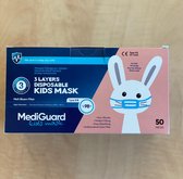 Kids Mask 3 Layers Disposable Type II R Melt Blown Filter Hight Standard Bacterial Filtration Efficiency BFE 98+% 2x50pieces=100