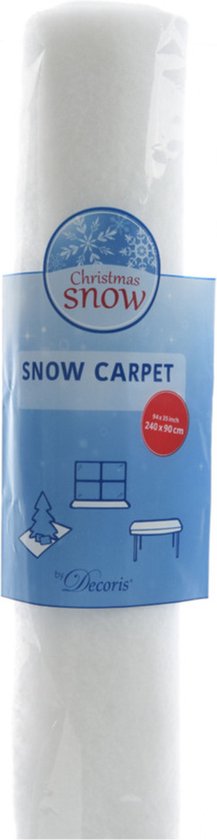 Sneeuwdeken/sneeuwtapijt op rol 240 x 90 x 0,2 cm - rechthoekig - sneeuwkleedjes - Kerstversiering/sneeuwversiering
