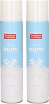 2x Sneeuwspray/spuitsneeuw bussen 300 ml - Kunstsneeuw/nepsneeuw spray