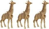 4x Kersthangers figuurtjes gouden giraf 8 cm - Dieren thema kerstboomhangers