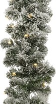1x Guirlandes de pin vert avec neige et éclairage 270 x 25 cm - Guirlandes de Noël / guirlandes de pin