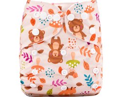 Duurzame luiers - Wasbare luier met inlegger - Herbruikbare luier - Pocket luier - 3-15 kilo - Beertje herfst
