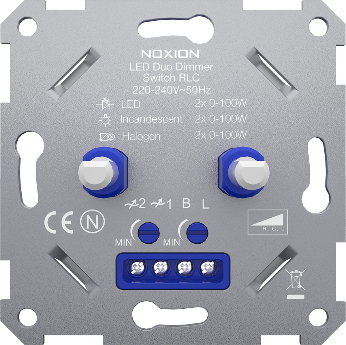 Variateur LED Noxion 0-300W 220-240V - Réglable En Intensité - Compatible Berker, Gira, Merten...