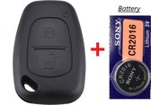 Boîtier de clé de voiture 2 boutons avec batterie Sony adapté pour clé de voiture Opel Vivaro / Opel Movano / Renault Traffic / Renault Master / Nissan Primastar / Nissan Kubistar / Opel.